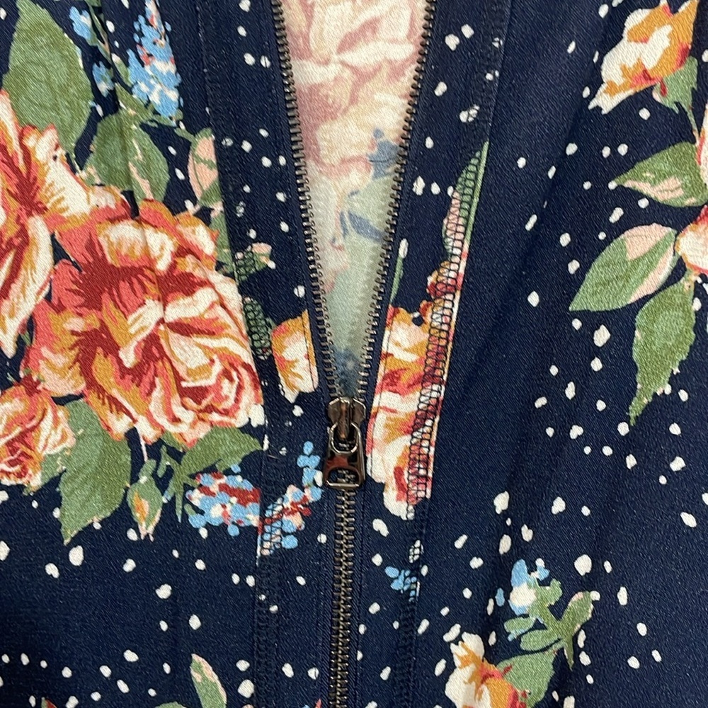 Maurices Floral Bomber Jacket with Purple Trim - Picture 4 of 4